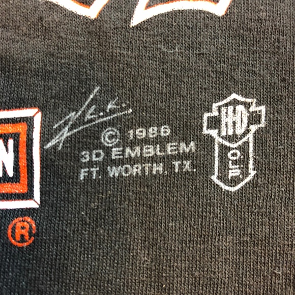 {SOLD}1986 Harley Davidson 3D Emblem Thin T Shirt - Picture 4 of 7